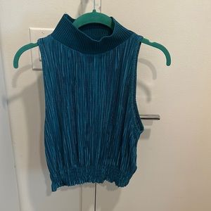 Zara Mockneck Blouse Teal - NWT S